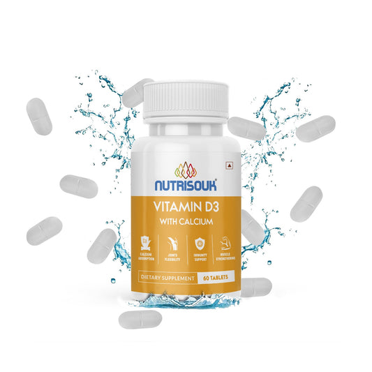 Vitamin D & Calcium, 60 Tablets, For Bone Health & Maintenance of Deficiencies