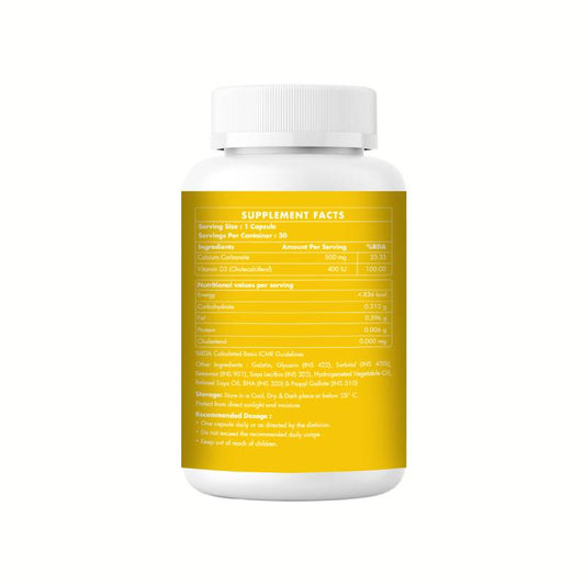 Vitamin D & Calcium, 30 Tablets, For Bone Health & Maintenance of Deficiencies