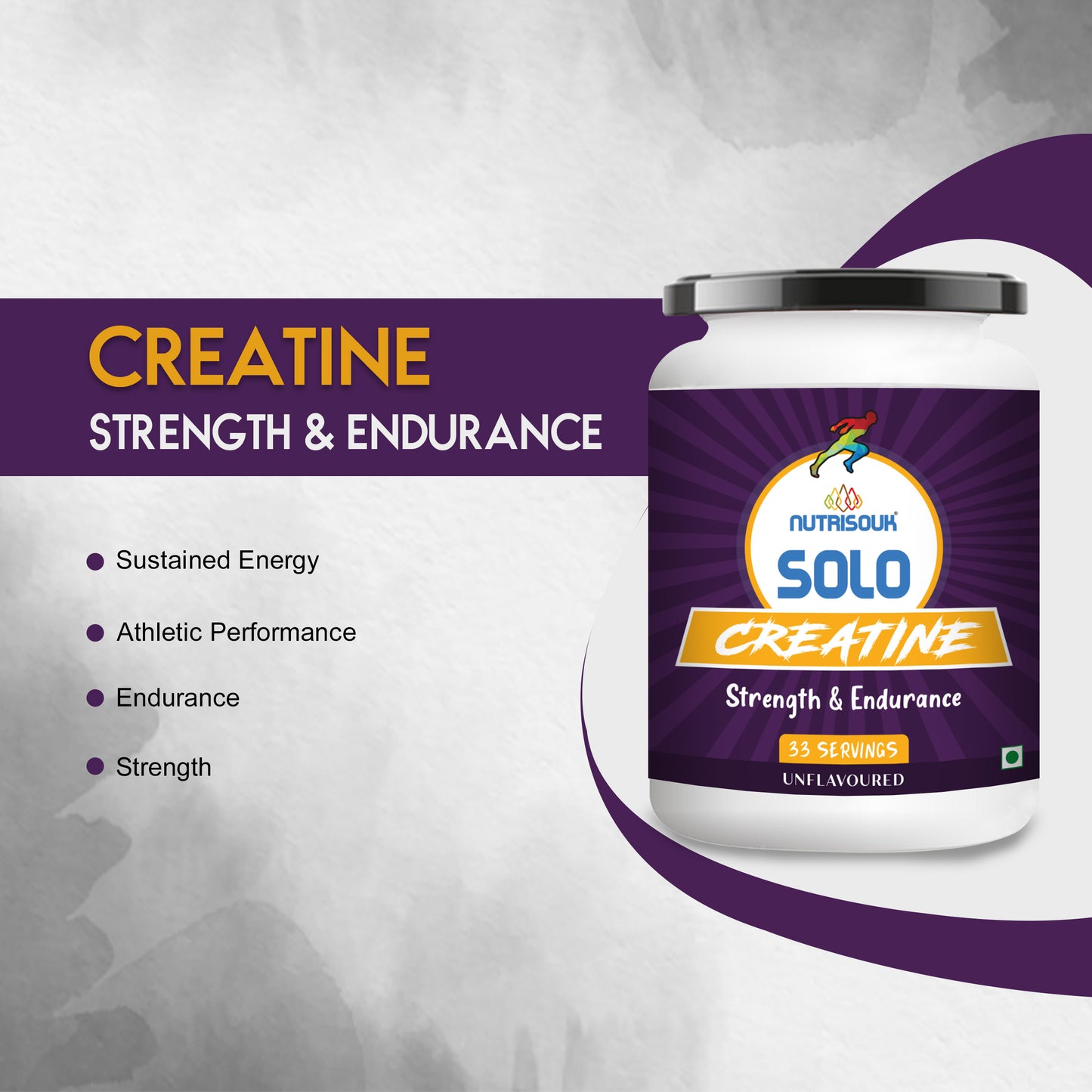 Creatine Monohydrate for Muscle Building & Performance - (Unflavoured)