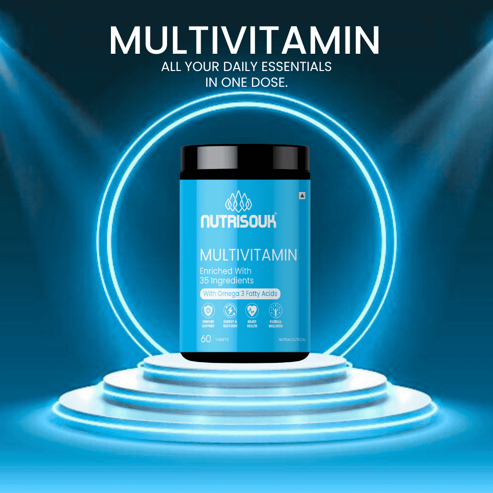 Multivitamin 60 Tablets with Omega 3 Fatty Acids | For Energy, Heart Health