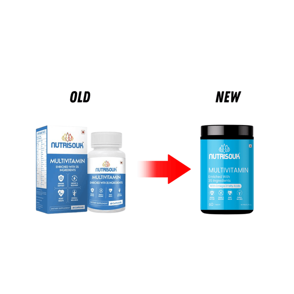 Multivitamin 60 Tablets with Omega 3 Fatty Acids | For Energy, Heart Health