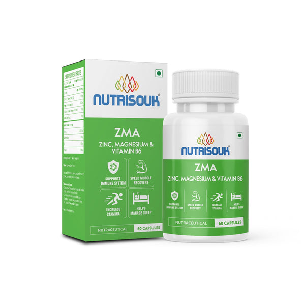 ZMA 60 Capsules, Zinc Magnesium Aspartate | Support Muscle Strength, Endurance & Recovery Support Immunity & Bone Health