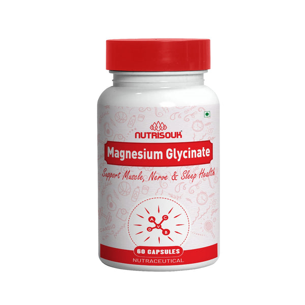 Magnesium Glycinate 550 mg | High Absorption for Sleep, Cramps, & Nerves Health, 60 Capsules