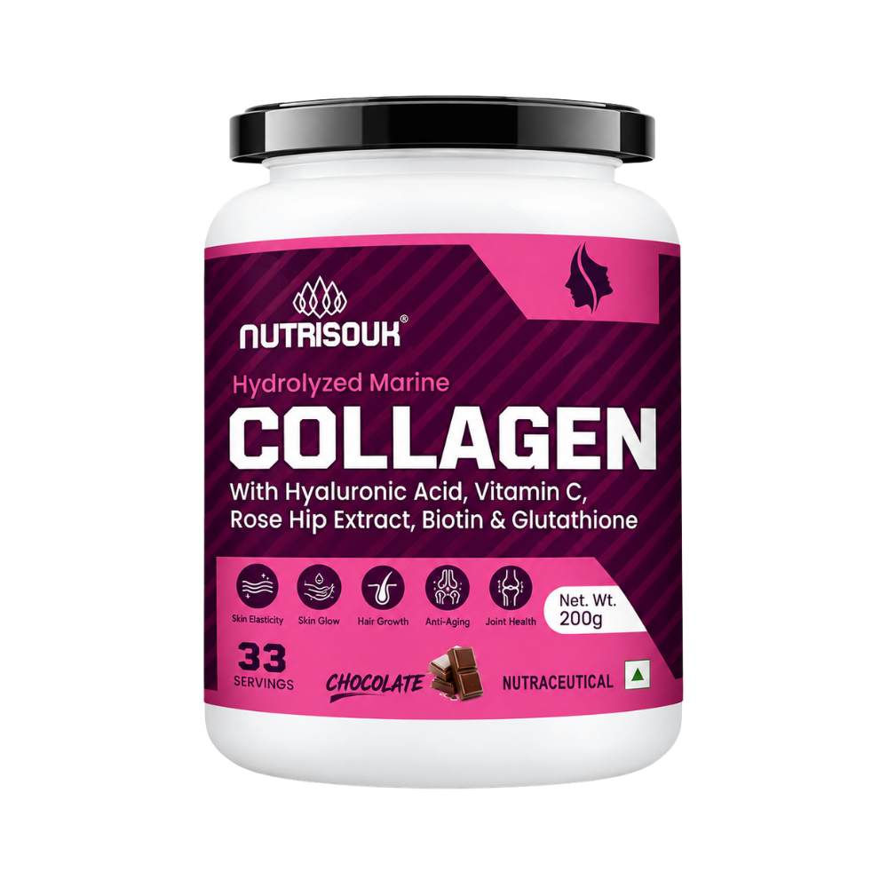 Hydrolyzed Marine Collagen Powder 200g | With Hyaluronic Acid, Vitamin C, Biotin, Glutathione, Rose Hip Extract | Boost Skin, Hair & Joint Health