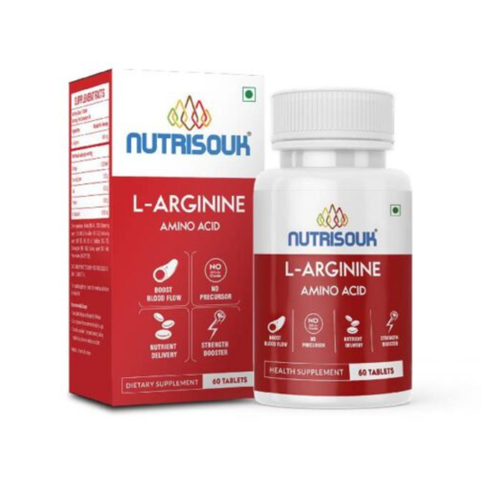 L-Arginine 60 Capsules, Nitric oxide Precursor 500 mg