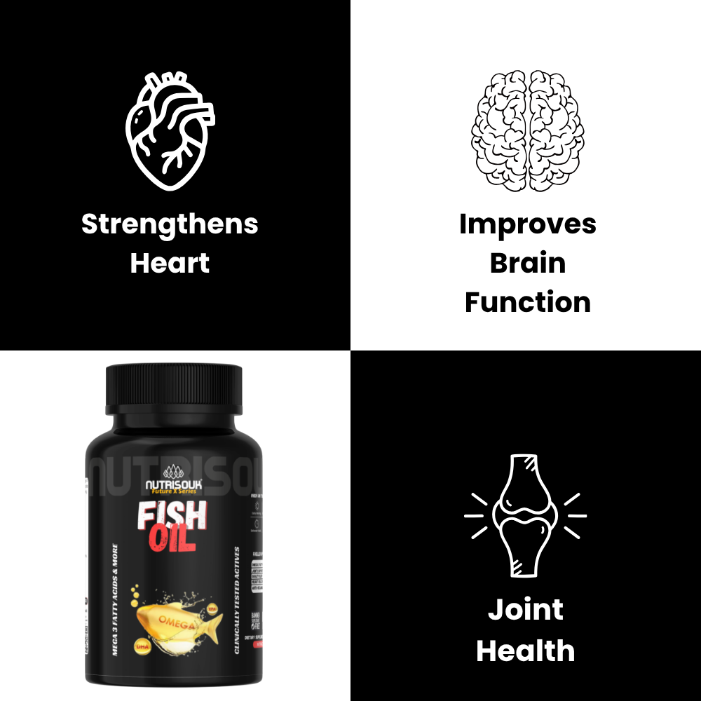Fish Oil 60 Capsules, Omega 3 Fatty Acids