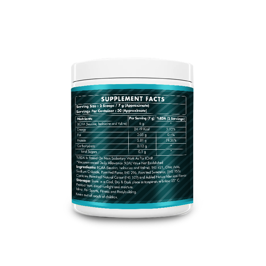 BCAA Powder 2:1:1, Branched Chain Amino Acids, BCAAs, 30 Servings, 210 g