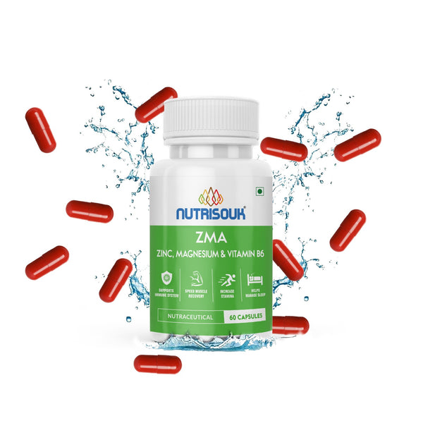ZMA 60 Capsules, Zinc Magnesium Aspartate | Support Muscle Strength, Endurance & Recovery Support Immunity & Bone Health