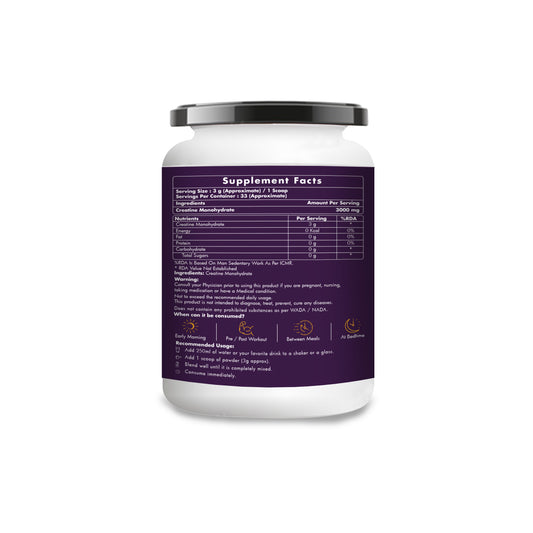 Creatine Monohydrate for Muscle Building & Performance - (Unflavoured)