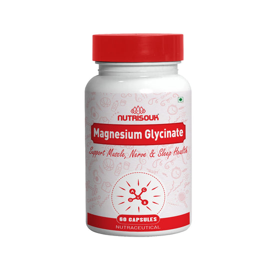 Magnesium Glycinate 550 mg | High Absorption for Sleep, Cramps, & Nerves Health, 60 Capsules