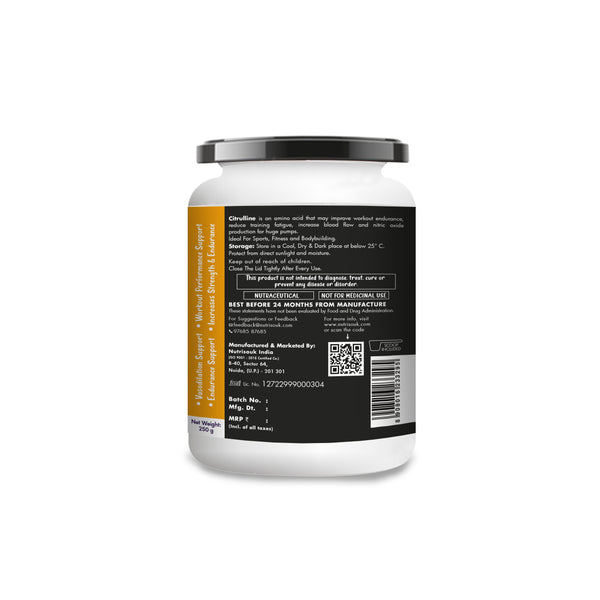 Citrulline Malate, Muscle Growth, Powerful Pre-Workout, NO Booster (Unflavoured)
