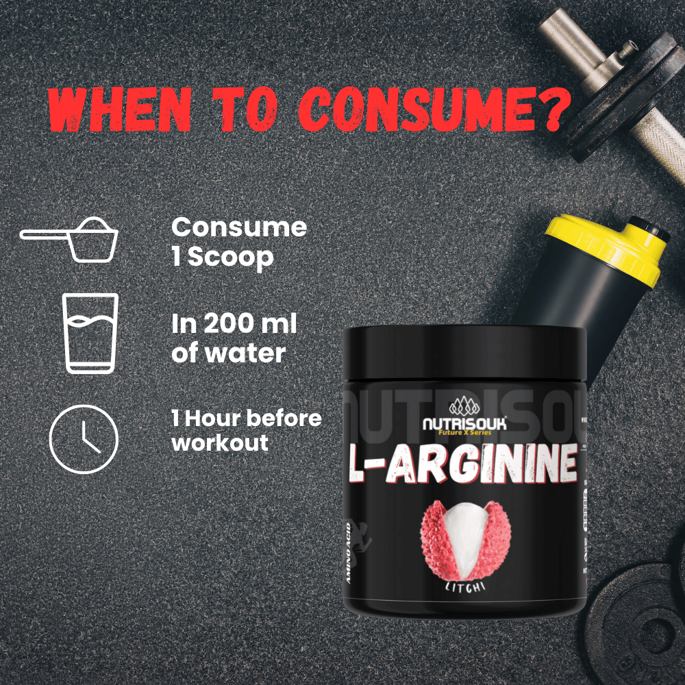 L-Arginine Powder, Pre-workout | Nitric Oxide Booster, Improves Blood Circulation