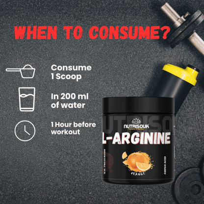 L-Arginine Powder, Pre-workout | Nitric Oxide Booster, Improves Blood Circulation