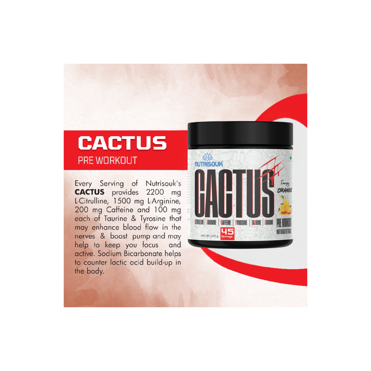 Cactus Pre-workout, 225 g - 45 Servings