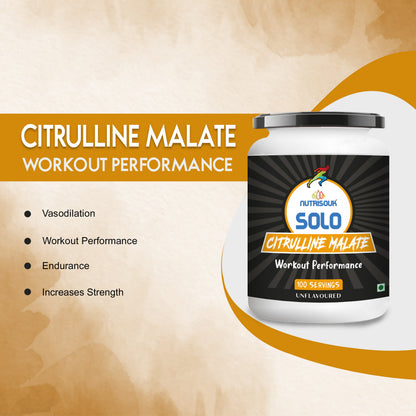 Citrulline Malate, Muscle Growth, Powerful Pre-Workout, NO Booster (Unflavoured)