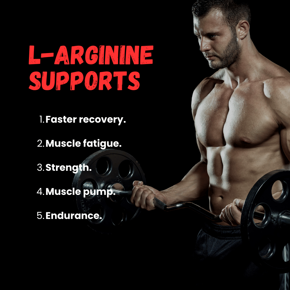 L-Arginine Powder, Pre-workout | Nitric Oxide Booster, Improves Blood Circulation