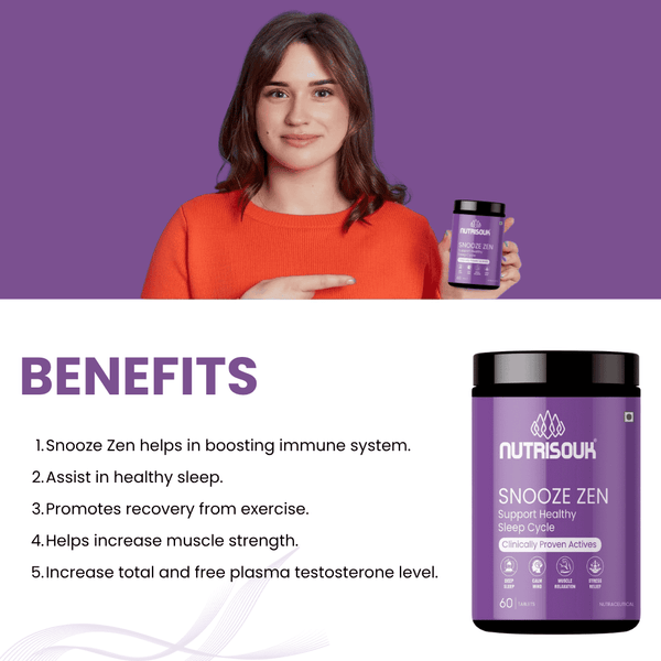Snooze Zen – Natural Sleep & Stress Relief Supplement | Restful Sleep, Recovery & Relaxation Support