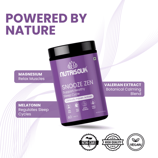Snooze Zen – Natural Sleep & Stress Relief Supplement | Restful Sleep, Recovery & Relaxation Support