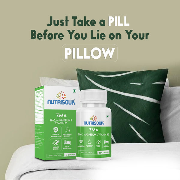 ZMA 60 Capsules, Zinc Magnesium Aspartate | Support Muscle Strength, Endurance & Recovery Support Immunity & Bone Health